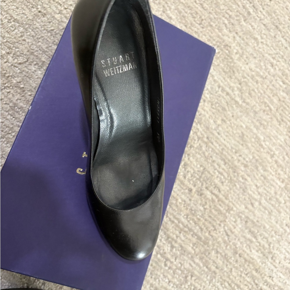 Stuart Weitzman Black Leather Heels